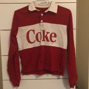 Collared Long Sleeve Coca Cola Coke Shirt from Forever 21